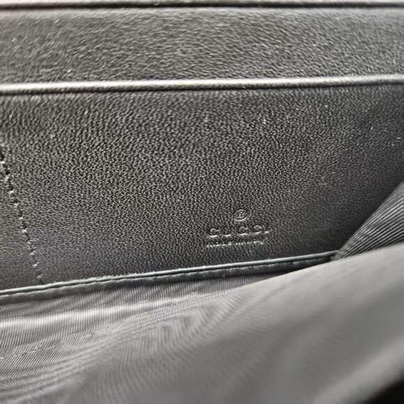 Gucci GG logo long wallet in black quilted leather - Picture 4 of 8